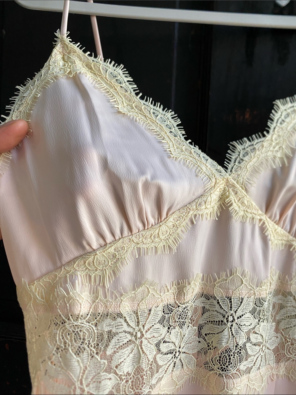 Urban Outfitters Pale Pink Dress with Pale Yellow Lace Trim - Picture 10 of 12